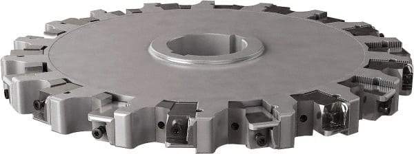 Seco - Arbor Hole Connection, 1.26" Cutting Width, 4.461" Depth of Cut, 315mm Cutter Diam, 2.3622" Hole Diam, 9 Tooth Indexable Slotting Cutter - 335.25 Toolholder, XNHQ, LNHQ Insert, Right Hand Cutting Direction - USA Tool & Supply