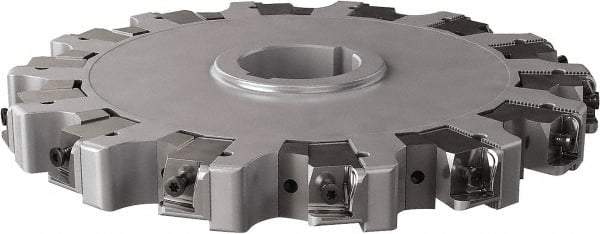 Seco - Arbor Hole Connection, 0.63" Cutting Width, 3.413" Depth of Cut, 10" Cutter Diam, 2" Hole Diam, 14 Tooth Indexable Slotting Cutter - 335.25 Toolholder, XNHQ, LNHQ Insert, Right Hand Cutting Direction - USA Tool & Supply