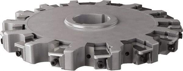 Seco - Arbor Hole Connection, 0.63" Cutting Width, 3.413" Depth of Cut, 10" Cutter Diam, 2" Hole Diam, 14 Tooth Indexable Slotting Cutter - 335.25 Toolholder, XNHQ, LNHQ Insert, Right Hand Cutting Direction - USA Tool & Supply