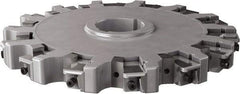 Seco - Arbor Hole Connection, 0.63" Cutting Width, 3.413" Depth of Cut, 10" Cutter Diam, 2" Hole Diam, 14 Tooth Indexable Slotting Cutter - 335.25 Toolholder, XNHQ, LNHQ Insert, Right Hand Cutting Direction - USA Tool & Supply