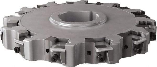 Seco - Arbor Hole Connection, 0.63" Cutting Width, 2.413" Depth of Cut, 8" Cutter Diam, 2" Hole Diam, 12 Tooth Indexable Slotting Cutter - 335.25 Toolholder, XNHQ, LNHQ Insert, Right Hand Cutting Direction - USA Tool & Supply