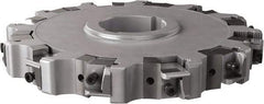 Seco - Arbor Hole Connection, 1.26" Cutting Width, 2.413" Depth of Cut, 8" Cutter Diam, 2" Hole Diam, 6 Tooth Indexable Slotting Cutter - 335.25 Toolholder, XNHQ, LNHQ Insert, Right Hand Cutting Direction - USA Tool & Supply