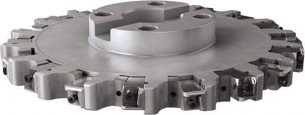 Seco - Shell Mount Connection, 1.26" Cutting Width, 3.402" Depth of Cut, 12" Cutter Diam, 2-1/2" Hole Diam, 9 Tooth Indexable Slotting Cutter - R335.25 Toolholder, XNHQ, LNHQ Insert, Right Hand Cutting Direction - USA Tool & Supply