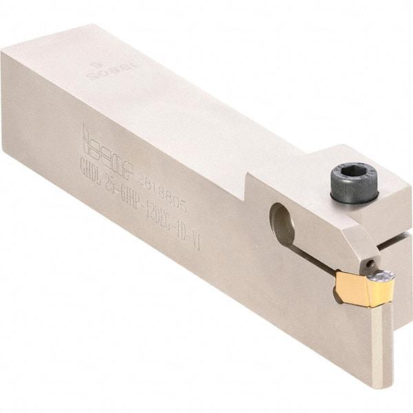 Iscar - GHD, External, Left Hand, 0.4" Max Depth of Cut, 0.157 to 0.197" Groove Width, Indexable Grooving Tool Holder - GI.., TIP Insert Compatibility, 1" Shank Height, 1" Shank Width, 6" OAL, Through Coolant - USA Tool & Supply