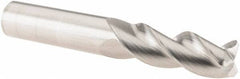 SGS - 3/8", 3 Flute, Single End, Solid Carbide, 0.06" Corner Radius End Mill - 2-1/2" OAL, 38° Helix, Right Hand Flute, 1" LOC, Right Hand Cut - USA Tool & Supply