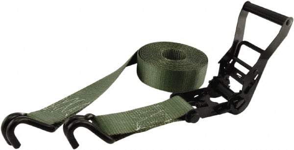 Erickson Manufacturing - 25' Long x 2" Wide, 10,000 Lb Basket Capacity, Polyester & Steel Web Sling - Green - USA Tool & Supply