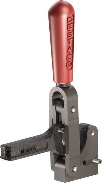 De-Sta-Co - 1,601 Lb Holding Capacity, Vertical Handle, Manual Hold Down Toggle Clamp - 71° Handle Movement, 132° Bar Opening, Solid Bar, Solid Base, Oxide Finish, Forged Alloy Steel - USA Tool & Supply