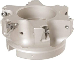 Iscar - 6 Inserts, 4" Cut Diam, 1-1/2" Arbor Diam, 17/32" Max Depth of Cut, Indexable Square-Shoulder Face Mill - 2" High, H690 TNKX 160610 Insert Compatibility, Through Coolant, Series Helido - USA Tool & Supply