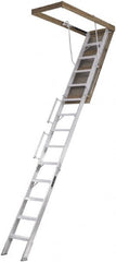 Louisville - 5.3' High, Type IAA Rating, Aluminum Attic Ladder - USA Tool & Supply