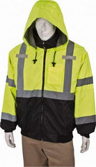 OccuNomix - Size L Cold Weather & High Visibility Jacket - High Visbility Yellow, Polyester, Zipper Closure - USA Tool & Supply