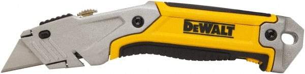 DeWALT - Retractable Utility Knife - 2-1/2" Bi-Metal Blade, Yellow & Silver Metal Handle, 1 Blade Included - USA Tool & Supply