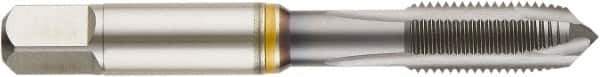 Guhring - 3/4-16 UNF, TiCN Finish, Cobalt Spiral Point Tap - Plug Chamfer, Right Hand Thread, 4-1/4" OAL, 0.984" Thread Length, 0.59" Shank Diam, 2B/3B Class of Fit, Series 4406 - Exact Industrial Supply