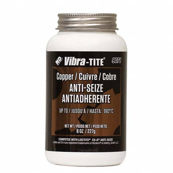 Vibra-Tite - 8 oz Jar, Copper Anti-Seize Lubricant, with Brush Cap - USA Tool & Supply