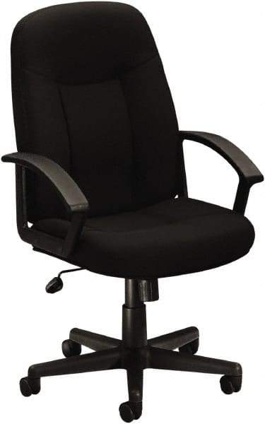 Basyx - 44" High Executive High Back Swivel Tilt Chair - 26" Wide x 33-1/2" Deep, 100% Polyester Seat, Black - USA Tool & Supply