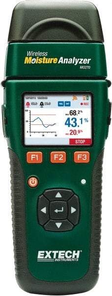 Extech - 32 to 122°F Operating Temp, Moisture Meter - LCD Display - USA Tool & Supply