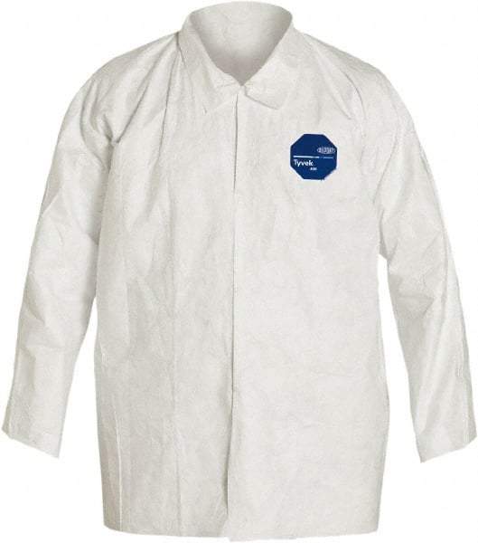 Dupont - Disposable Shirts - SNAP FRNT WHT 3XL 50PK TYVEK 400 LONG SLV SHIRT - USA Tool & Supply