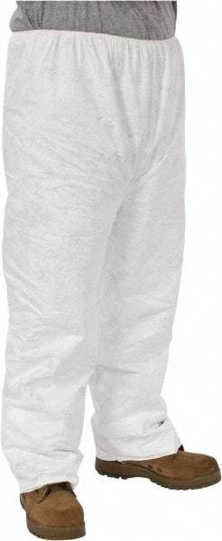 Dupont - Size L, Tyvek General Purpose Work Pants - 24-3/4 Inch Waist, 28 Inch Inseam, White - USA Tool & Supply