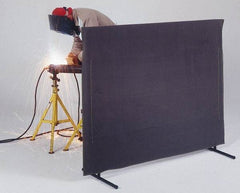 Singer Safety - 6 Ft. Wide x 6 Ft. High, 14 mil Thick Coated Vinyl Portable Welding Screen Kit - Yellow - USA Tool & Supply