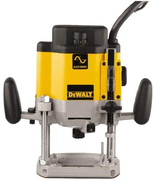 DeWALT - 8,000 to 22,000 RPM, 3 HP, 15 Amp, Plunge Base Electric Router - 1/4 and 1/2 Inch Collet - USA Tool & Supply