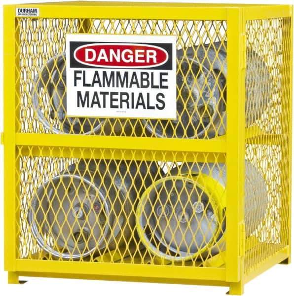 Durham - 1 Shelf Gas Cylinder Storage Cabinet - Steel, 30" Wide x 30" Deep x 35" High - USA Tool & Supply