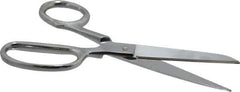 Heritage Cutlery - 2-1/2" LOC, 6" OAL Chrome Plated Standard Shears - Right Hand, Metal Straight Handle, For General Purpose Use - USA Tool & Supply