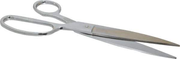 Heritage Cutlery - 5" LOC, 10" OAL Chrome Plated Standard Shears - Right Hand, Metal Straight Handle, For General Purpose Use - USA Tool & Supply