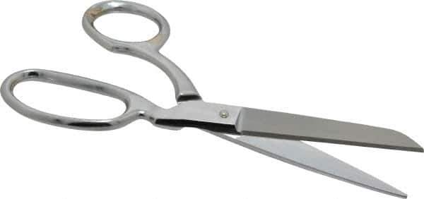 Heritage Cutlery - 3" LOC, 7" OAL Chrome Plated Standard Shears - Right Hand, Metal Bent Handle, For General Purpose Use - USA Tool & Supply