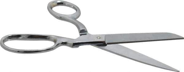 Heritage Cutlery - 3-1/2" LOC, 8-1/2" OAL Chrome Plated Standard Shears - Right Hand, Metal Offset Handle, For General Purpose Use - USA Tool & Supply