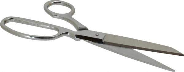 Heritage Cutlery - 4" LOC, 9" OAL Chrome Plated Standard Shears - Right Hand, Metal Bent Handle, For General Purpose Use - USA Tool & Supply