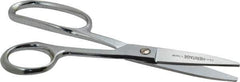 Heritage Cutlery - 3" LOC, 8-1/4" OAL Chrome Plated High Leverage Shears - Right Hand, Metal Straight Handle, For General Purpose Use - USA Tool & Supply