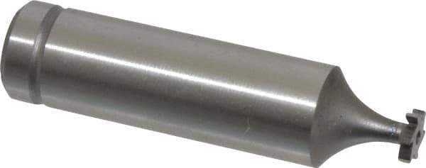 Made in USA - 1/4" Diam x 1/16" Face Width, Cobalt, 6 Teeth, Shank Connection Woodruff Keyseat Cutter - Uncoated, 2-1/16" OAL x 1/2" Shank, Straight Teeth, ANSI 202, Old Standard 201 - USA Tool & Supply