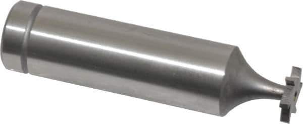 Made in USA - 3/8" Diam x 1/16" Face Width, Cobalt, 6 Teeth, Shank Connection Woodruff Keyseat Cutter - Uncoated, 2-1/16" OAL x 1/2" Shank, Straight Teeth, ANSI 203, Old Standard 211 - USA Tool & Supply