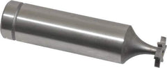 Made in USA - 3/8" Diam x 1/16" Face Width, Cobalt, 6 Teeth, Shank Connection Woodruff Keyseat Cutter - Uncoated, 2-1/16" OAL x 1/2" Shank, Straight Teeth, ANSI 203, Old Standard 211 - USA Tool & Supply