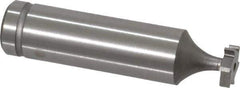 Made in USA - 3/8" Diam x 3/32" Face Width, Cobalt, 6 Teeth, Shank Connection Woodruff Keyseat Cutter - Uncoated, 2-3/32" OAL x 1/2" Shank, Straight Teeth, ANSI 303, Old Standard 212 - USA Tool & Supply