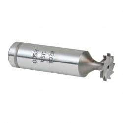 Made in USA - 1/2" Diam x 1/16" Face Width, Cobalt, 10 Teeth, Shank Connection Woodruff Keyseat Cutter - Uncoated, 2-1/16" OAL x 1/2" Shank, Straight Teeth, ANSI 204, Old Standard 1 - USA Tool & Supply