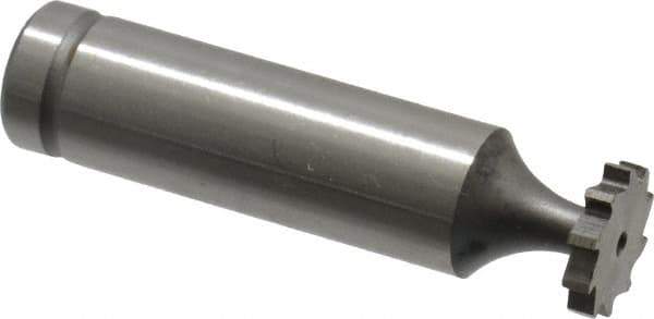 Made in USA - 1/2" Diam x 3/32" Face Width, Cobalt, 10 Teeth, Shank Connection Woodruff Keyseat Cutter - Uncoated, 2-3/32" OAL x 1/2" Shank, Straight Teeth, ANSI 304, Old Standard 2 - USA Tool & Supply