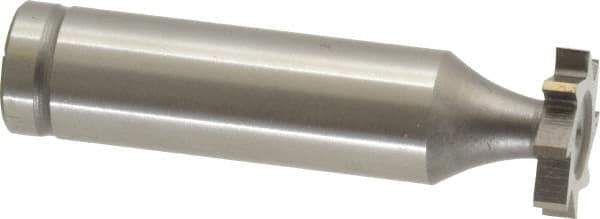 Made in USA - 5/8" Diam x 1/8" Face Width, Cobalt, 8 Teeth, Shank Connection Woodruff Keyseat Cutter - Uncoated, 2-1/8" OAL x 1/2" Shank, Straight Teeth, ANSI 405, Old Standard 5 - USA Tool & Supply