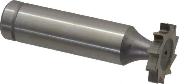 Made in USA - 3/4" Diam x 1/8" Face Width, Cobalt, 10 Teeth, Shank Connection Woodruff Keyseat Cutter - Uncoated, 2-1/8" OAL x 1/2" Shank, Straight Teeth, ANSI 406, Old Standard 7 - USA Tool & Supply
