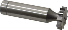 Made in USA - 3/4" Diam x 5/32" Face Width, Cobalt, 10 Teeth, Shank Connection Woodruff Keyseat Cutter - Uncoated, 2-5/32" OAL x 1/2" Shank, Straight Teeth, ANSI 506, Old Standard 8 - USA Tool & Supply