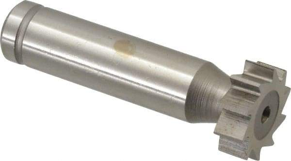 Made in USA - 3/4" Diam x 1/4" Face Width, Cobalt, 10 Teeth, Shank Connection Woodruff Keyseat Cutter - Uncoated, 2-1/4" OAL x 1/2" Shank, Straight Teeth, ANSI 806, Old Standard 91 - USA Tool & Supply