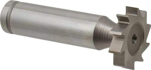 Made in USA - 7/8" Diam x 3/16" Face Width, Cobalt, 10 Teeth, Shank Connection Woodruff Keyseat Cutter - Uncoated, 2-3/16" OAL x 1/2" Shank, Straight Teeth, ANSI 607, Old Standard 11 - USA Tool & Supply