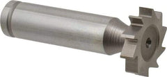 Made in USA - 7/8" Diam x 3/16" Face Width, Cobalt, 10 Teeth, Shank Connection Woodruff Keyseat Cutter - Uncoated, 2-3/16" OAL x 1/2" Shank, Straight Teeth, ANSI 607, Old Standard 11 - USA Tool & Supply