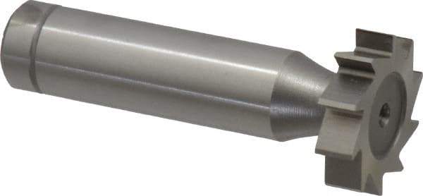 Made in USA - 7/8" Diam x 7/32" Face Width, Cobalt, 10 Teeth, Shank Connection Woodruff Keyseat Cutter - Uncoated, 2-7/32" OAL x 1/2" Shank, Straight Teeth, ANSI 707, Old Standard 12 - USA Tool & Supply