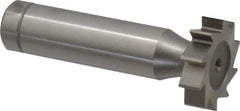 Made in USA - 7/8" Diam x 7/32" Face Width, Cobalt, 10 Teeth, Shank Connection Woodruff Keyseat Cutter - Uncoated, 2-7/32" OAL x 1/2" Shank, Straight Teeth, ANSI 707, Old Standard 12 - USA Tool & Supply