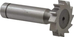 Made in USA - 1-1/8" Diam x 7/32" Face Width, Cobalt, 12 Teeth, Shank Connection Woodruff Keyseat Cutter - Uncoated, 2-7/32" OAL x 1/2" Shank, Straight Teeth, ANSI 709, Old Standard 17 - USA Tool & Supply