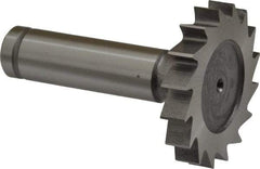 Made in USA - 1-1/2" Diam x 1/4" Face Width, Cobalt, 16 Teeth, Shank Connection Woodruff Keyseat Cutter - Uncoated, 2-1/4" OAL x 1/2" Shank, Straight Teeth, ANSI 812, Old Standard 24 - USA Tool & Supply