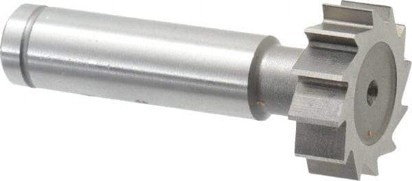 Made in USA - 1" Diam x 5/16" Face Width, Cobalt, 12 Teeth, Shank Connection Woodruff Keyseat Cutter - Uncoated, 2-5/16" OAL x 1/2" Shank, Straight Teeth, ANSI 1008, Old Standard B - USA Tool & Supply