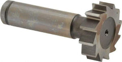 Made in USA - 1-1/8" Diam x 5/16" Face Width, Cobalt, 12 Teeth, Shank Connection Woodruff Keyseat Cutter - Uncoated, 2-5/16" OAL x 1/2" Shank, Straight Teeth, ANSI 1009, Old Standard C - USA Tool & Supply