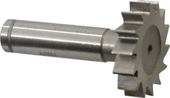 Made in USA - 1-3/8" Diam x 5/16" Face Width, Cobalt, 14 Teeth, Shank Connection Woodruff Keyseat Cutter - Uncoated, 2-5/16" OAL x 1/2" Shank, Straight Teeth, ANSI 1011, Old Standard 23 - USA Tool & Supply
