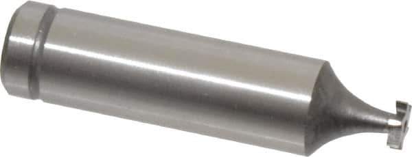 Made in USA - 1/4" Diam x 1/16" Face Width, Cobalt, 6 Teeth, Shank Connection Woodruff Keyseat Cutter - Uncoated, 2-1/16" OAL x 1/2" Shank, Staggered Teeth, ANSI 202, Old Standard 201 - USA Tool & Supply